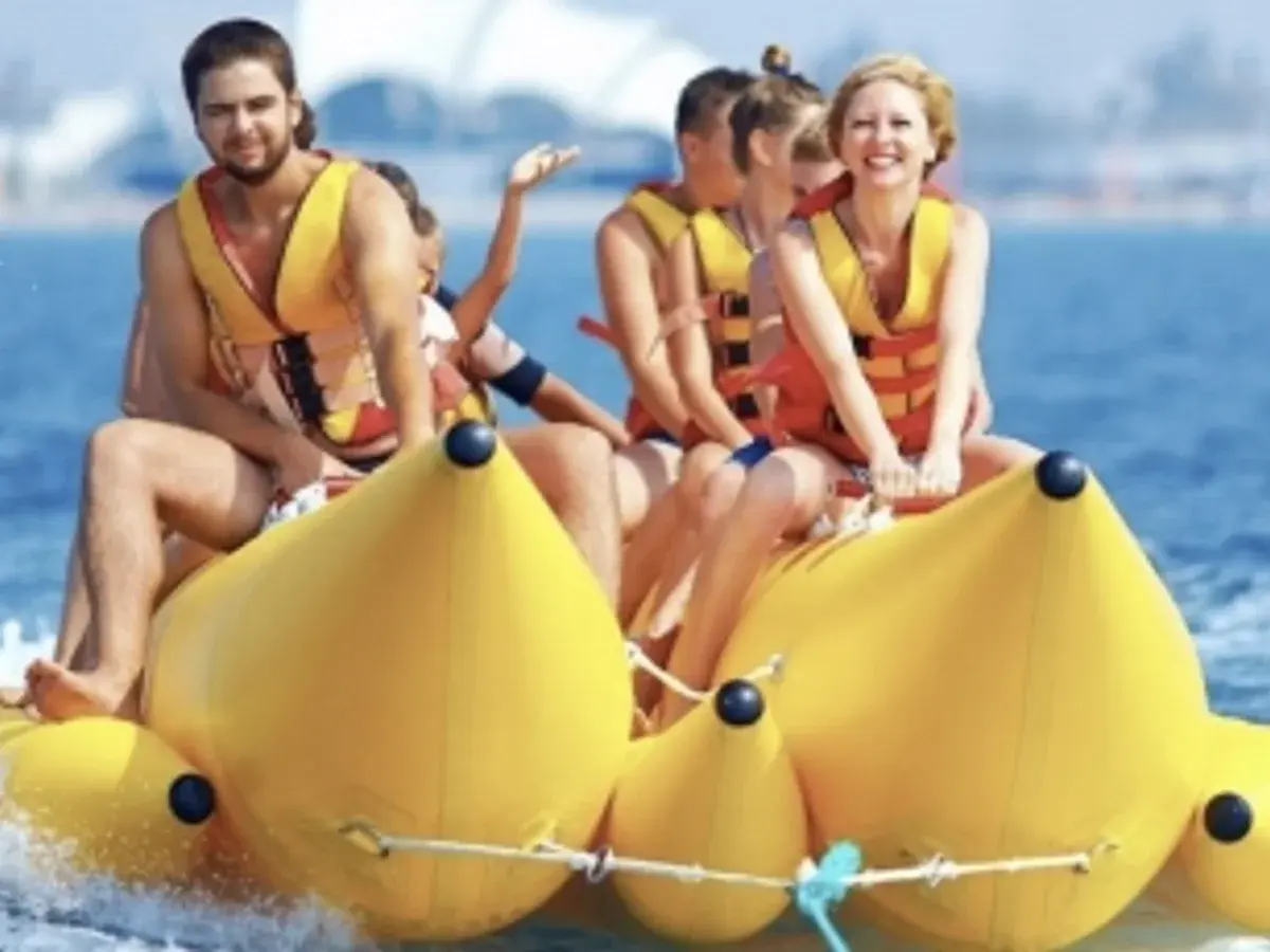 Banana boat water sports activity in Ibiza